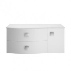 Hudson Reed | SAR103L | 1000mm Left Hand Cabinet With Marble Top | Moon White