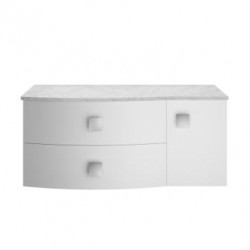 Hudson Reed | SAR105L | 1000mm Left Hand Cabinet With Marble Top | Moon White