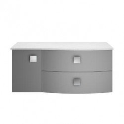 APS3407 1000mm Right Hand Cabinet With Marble Top Dove Grey