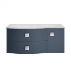 APS3416 1000mm Left Hand Cabinet With Marble Top Mineral Blue