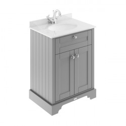 APS5494 600mm Cabinet & Marble Top (1TH) Storm Grey