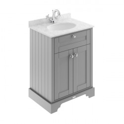 APS5507 600mm Cabinet & Marble Top (1TH) Storm Grey