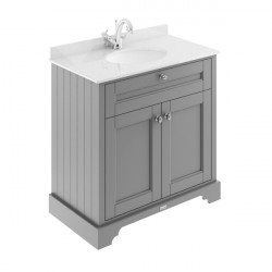 APS5528 800mm Cabinet & Marble Top (1TH) Storm Grey