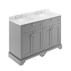 APS5604 1200mm Cabinet & Double Marble Top (3TH) Storm Grey