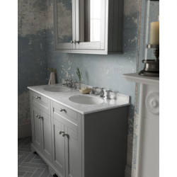 APS5614 1200mm Cabinet & Double Marble Top (3TH) Storm Grey