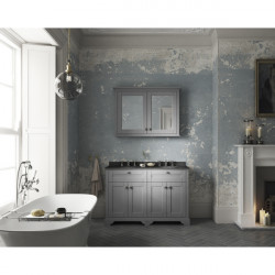 APS5624 1200mm Cabinet & Double Marble Top (3TH) Storm Grey
