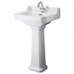 APS5873 500mm 1TH Basin & Comfort Height Ped White