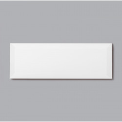 APS8712 White Bevelled Glossy Wall Tile 10x30 White