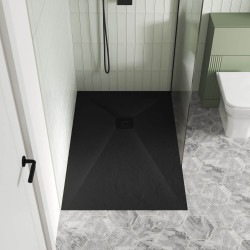 APS13027 Slate Tray Slimline / Rectangular Shower Tray 1400 x 800mm Black