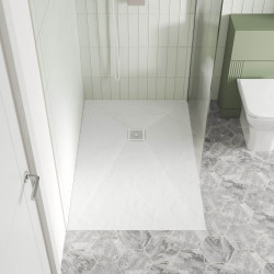 APS13046 Slate Tray Slimline / Quad Shower Tray 900 x 900mm White