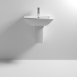 Nuie | CSS003 | Asselby 500mm Basin & Semi Pedestal | White