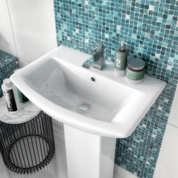 Nuie | CSS003 | Asselby 500mm Basin & Semi Pedestal | White