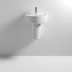 Nuie | CPV003 | Provost 420mm Basin & Semi Pedestal | White