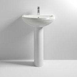 Nuie | CIV002 | Ivo 550mm 1TH Basin & Pedestal | White