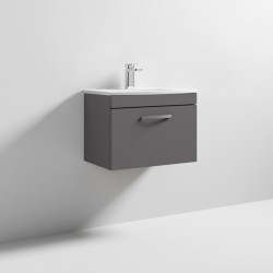 APS7101 600 WH Single Drawer Vanity & Basin 4 Gloss Grey