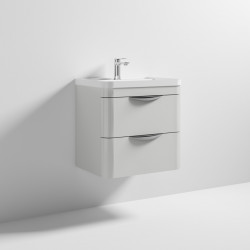 Nuie | FPA402 | Parade 600 W/H 2 Drawer Unit & Basin | Gloss Grey Mist