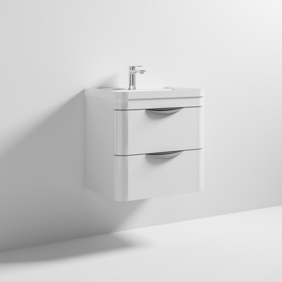 APS7216 Parade 600 W/H 2 Drawer Basin & Cabinet High Gloss White