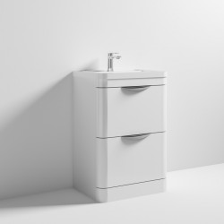 Nuie | FPA001A | Parade 600 F/S 2 Drawer Unit & Basin | High Gloss White