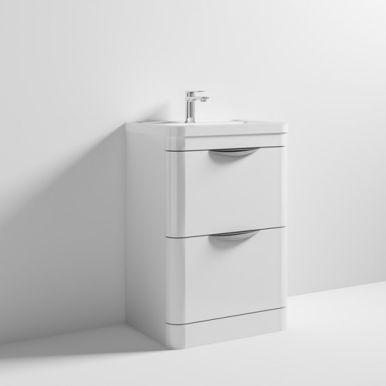 APS7228 Parade 600 F/S 2 Drawer Unit & Basin High Gloss White