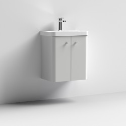 Nuie | COR403 | 500 Wall Hung 2-Door Unit & Basin | Gloss White