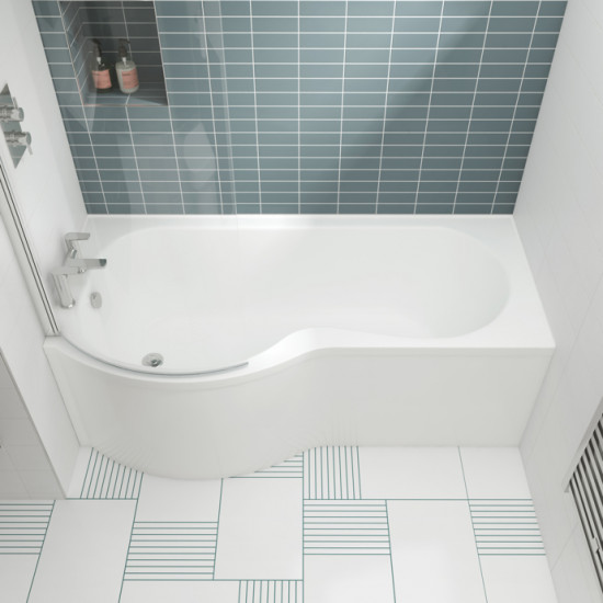 APS7660 Left Hand Curved Bath 1700mm White