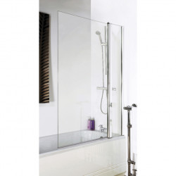 APS7722 Square Bath Screen With Fixed Panel      Polished Chrome