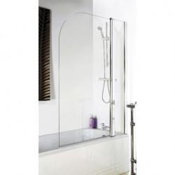 APS7727 Straight Bath Screen With Fixed Panel    Polished Chrome