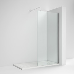 Nuie | WRSC080 | 800mm Wetroom Screen & Support Bar | Polished Chrome