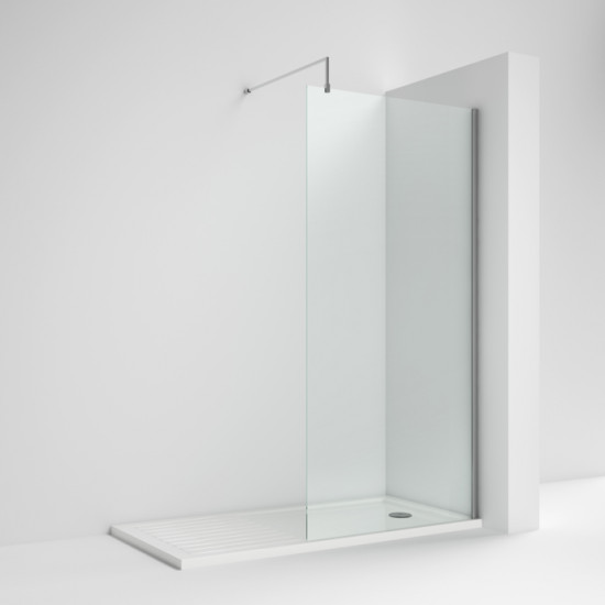 APS7877 800mm Wetroom Screen & Support Bar Polished Chrome