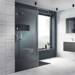 APS7881 1200mm Wetroom Screen & Support Bar Polished Chrome