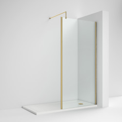 APS7988 Wetroom Screen 700 x 1850 x 8mm Brushed Brass