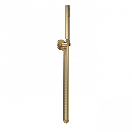 APS8068 Round Outlet Elbow C/W Parking Bkt & Kit Brushed Brass (PVD)
