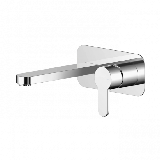 APS8115 Wall Mounted 2 Tap Hole Basin Mixer With Plate Chrome