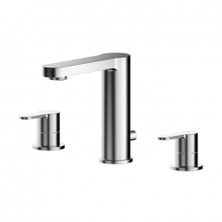 Nuie | ARV337 | Deck Mounted 3 Tap Hole Basin Mixer With Pop Up Waste | Chrome