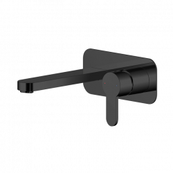 Nuie | ARV428 | Wall Mounted 2 Tap Hole Basin Mixer With Plate | Matt Black