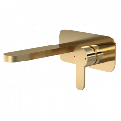 APS8135 Arvan W/M 2TH Basin Mixer With Plate Brushed Brass (PVD)