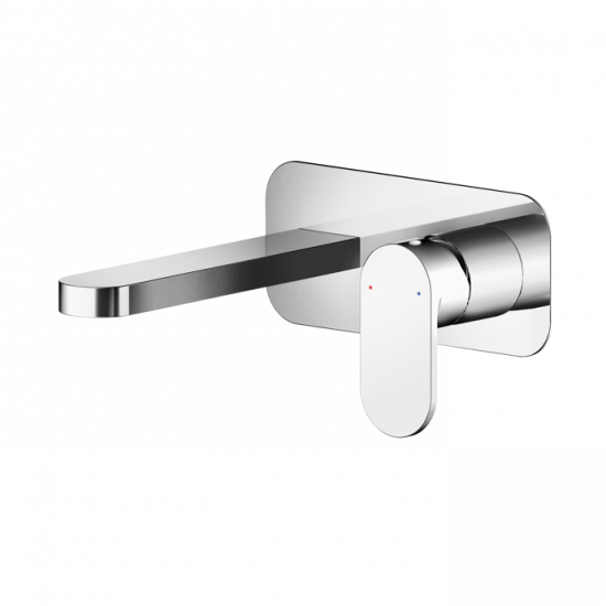 APS8162 Wall Mounted 2 Tap Hole Basin Mixer With Plate Chrome