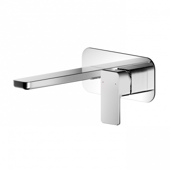 APS8221 Wall Mounted 2 Tap Hole Basin Mixer With Plate Chrome