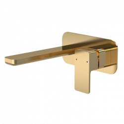 APS8241 Windon W/M 2TH Basin Mixer With Plate Brushed Brass (PVD)
