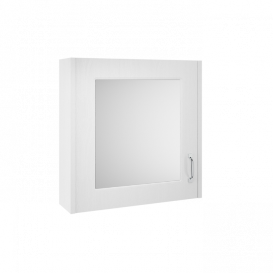 APS8401 600mm Mirror Cabinet White Ash Woodgrain
