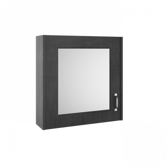 APS8402 600mm Mirror Cabinet Royal Grey Woodgrain