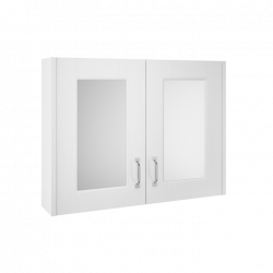 Nuie | OLF115 | 800mm Mirror Cabinet | White Ash Woodgrain