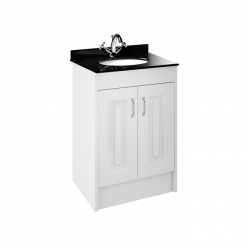 APS8427 600 2-Door F/S Unit with Marble Top 1TH White Ash/Black