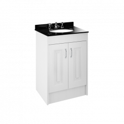 APS8430 600 2-Door F/S Unit with Marble Top 3TH White Ash/Black