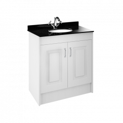 APS8433 800 2-Door F/S Unit with Marble Top 1TH White Ash/Black