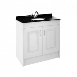 APS8439 1000 2-Door F/S Unit with Marble Top 1TH White Ash/Black