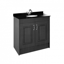 APS8441 1000 2-Door F/S Unit with Marble Top 1TH Royal Grey/Black