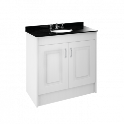 APS8442 1000 2-Door F/S Unit with Marble Top 3TH White Ash/Black