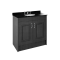 APS8444 1000 2-Door F/S Unit with Marble Top 3TH Royal Grey/Black