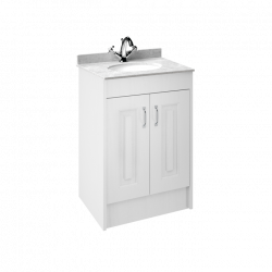 APS8445 600 2-Door F/S Unit with Marble Top 1TH White Ash/White